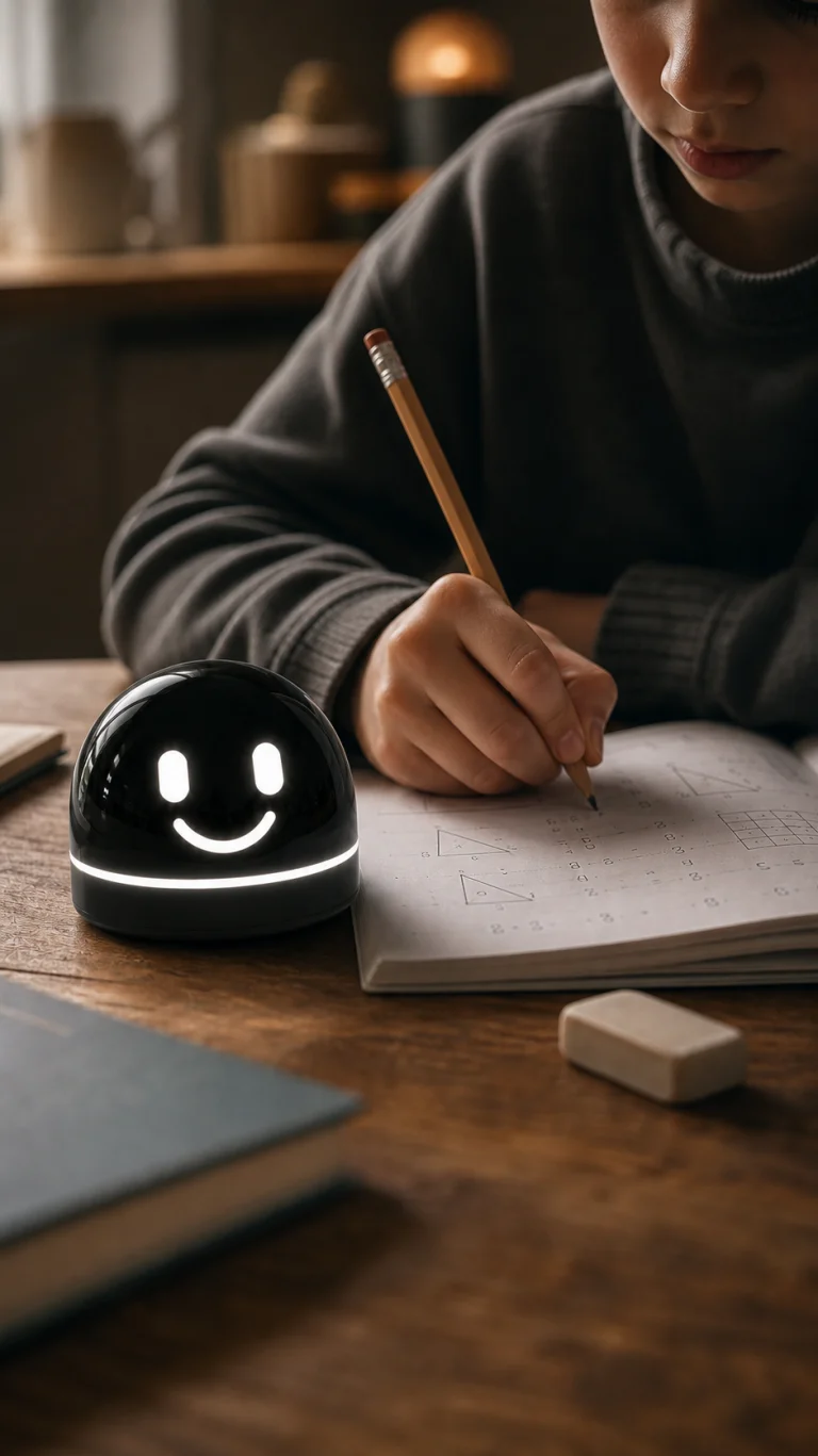 Hermy helping a child work through homework